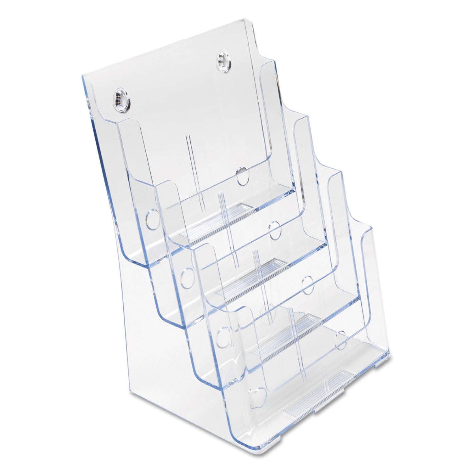 deflecto® 4-Compartment DocuHolder, Magazine Size, 9.38w x 7d x 13.63h, Clear