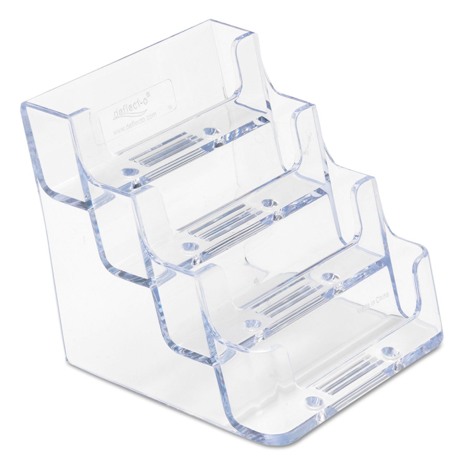 deflecto® 4-Pocket Business Card Holder, Holds 200 Cards, 3.94 x 3.5 x 3.75, Plastic, Clear