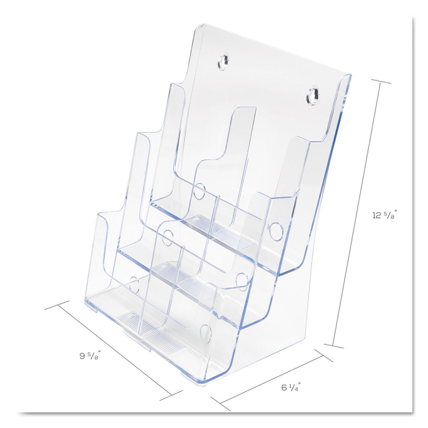 deflecto® 6-Compartment DocuHolder, Leaflet Size, 9.63w x 6.25d x 12.63h, Clear