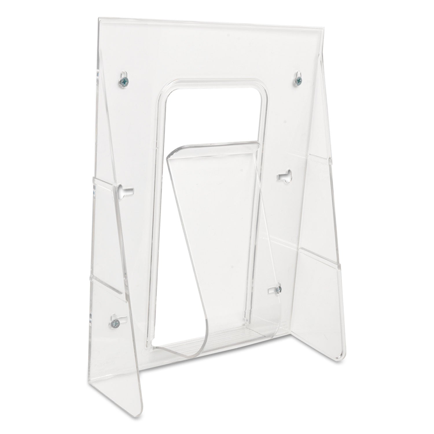 deflecto® Stand-Tall Wall-Mount Literature Rack, Magazine, 9.13w x 3.25d x 11.88h, Clear