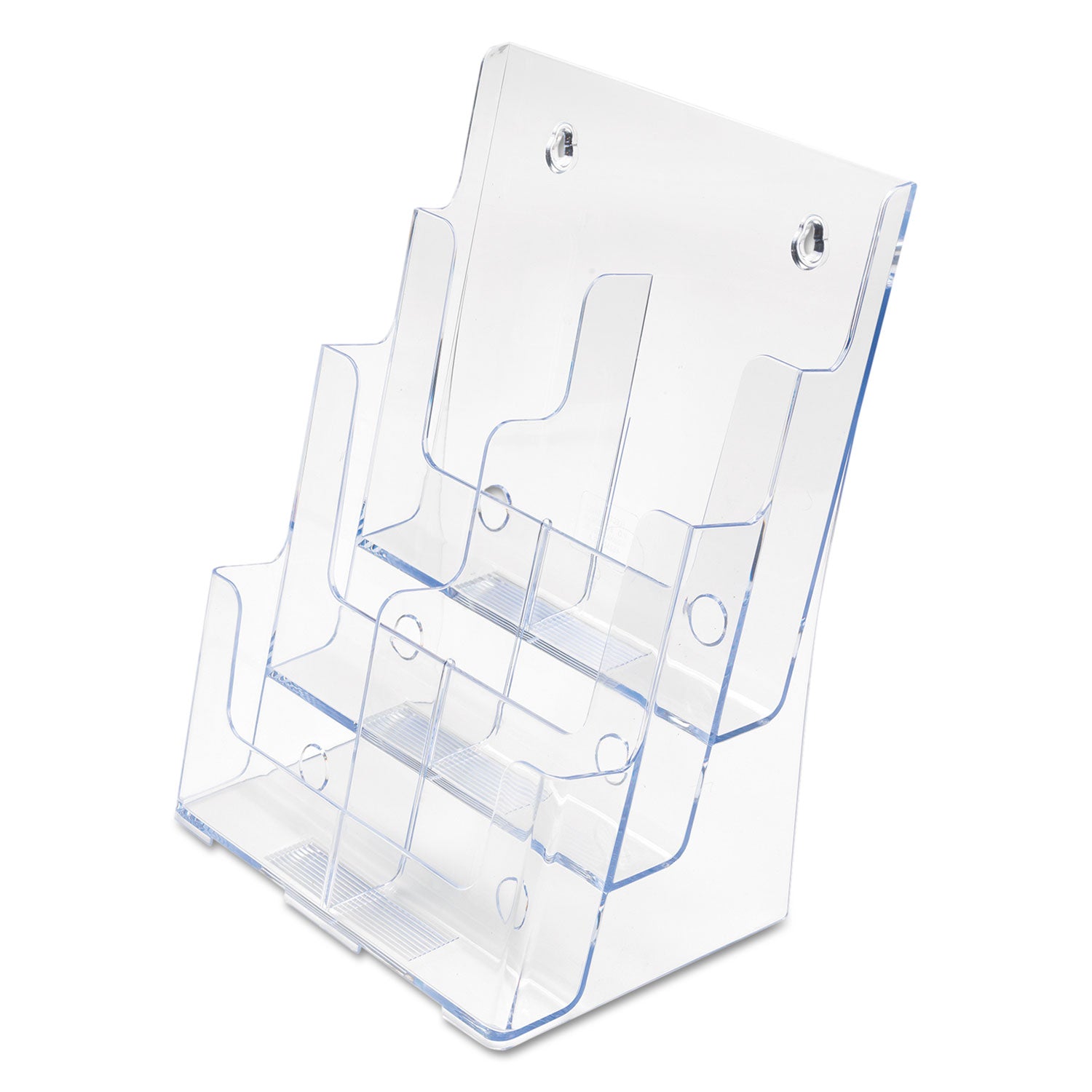 deflecto® 6-Compartment DocuHolder, Leaflet Size, 9.63w x 6.25d x 12.63h, Clear