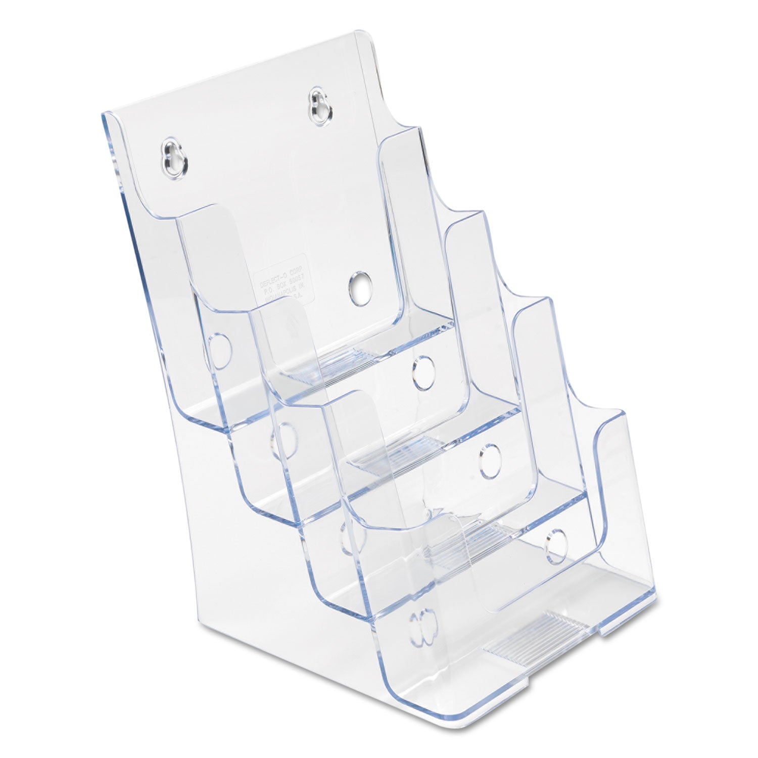 4-Compartment DocuHolder, Booklet Size, 6.88w x 6.25d x 10h, Clear