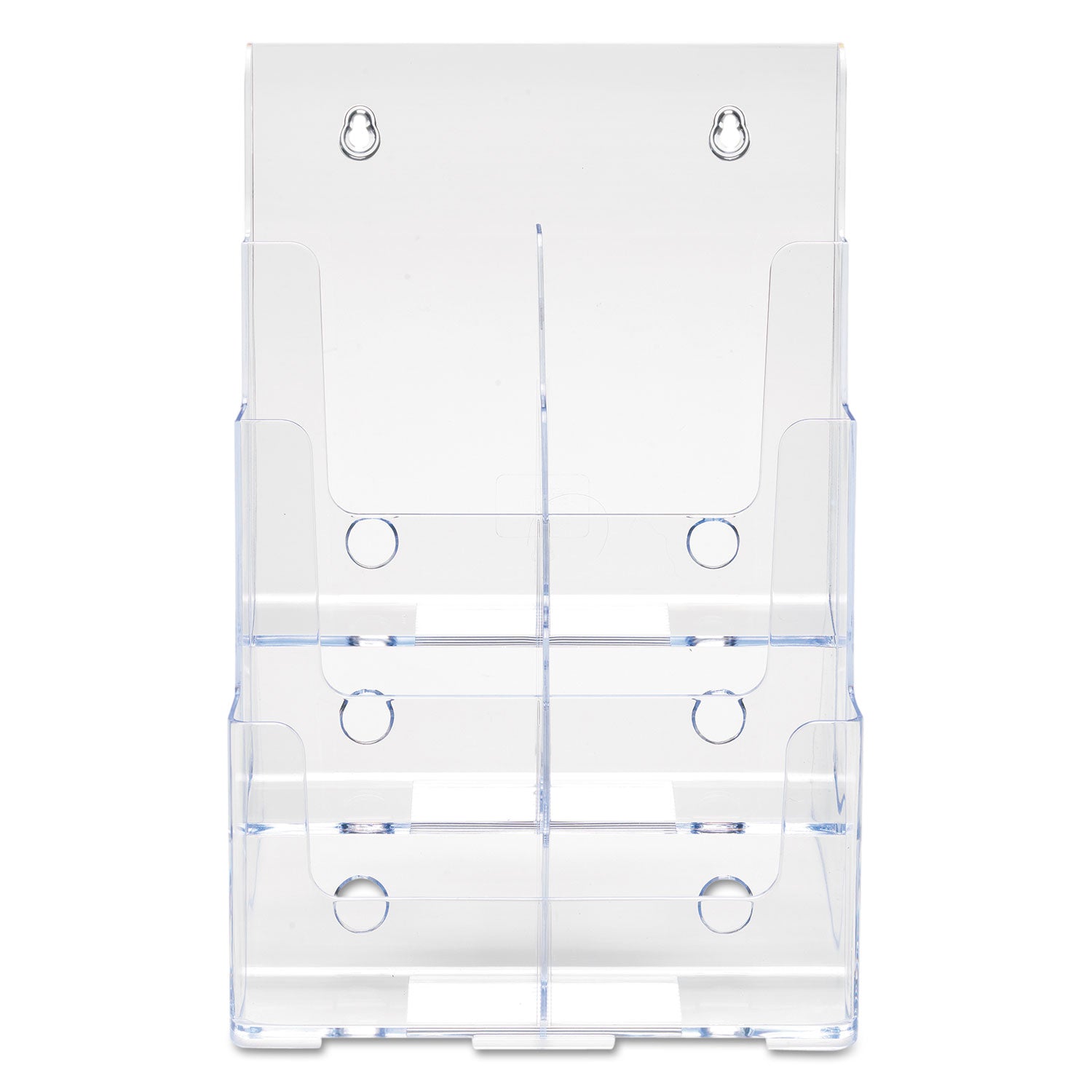 deflecto® 6-Compartment DocuHolder, Leaflet Size, 9.63w x 6.25d x 12.63h, Clear