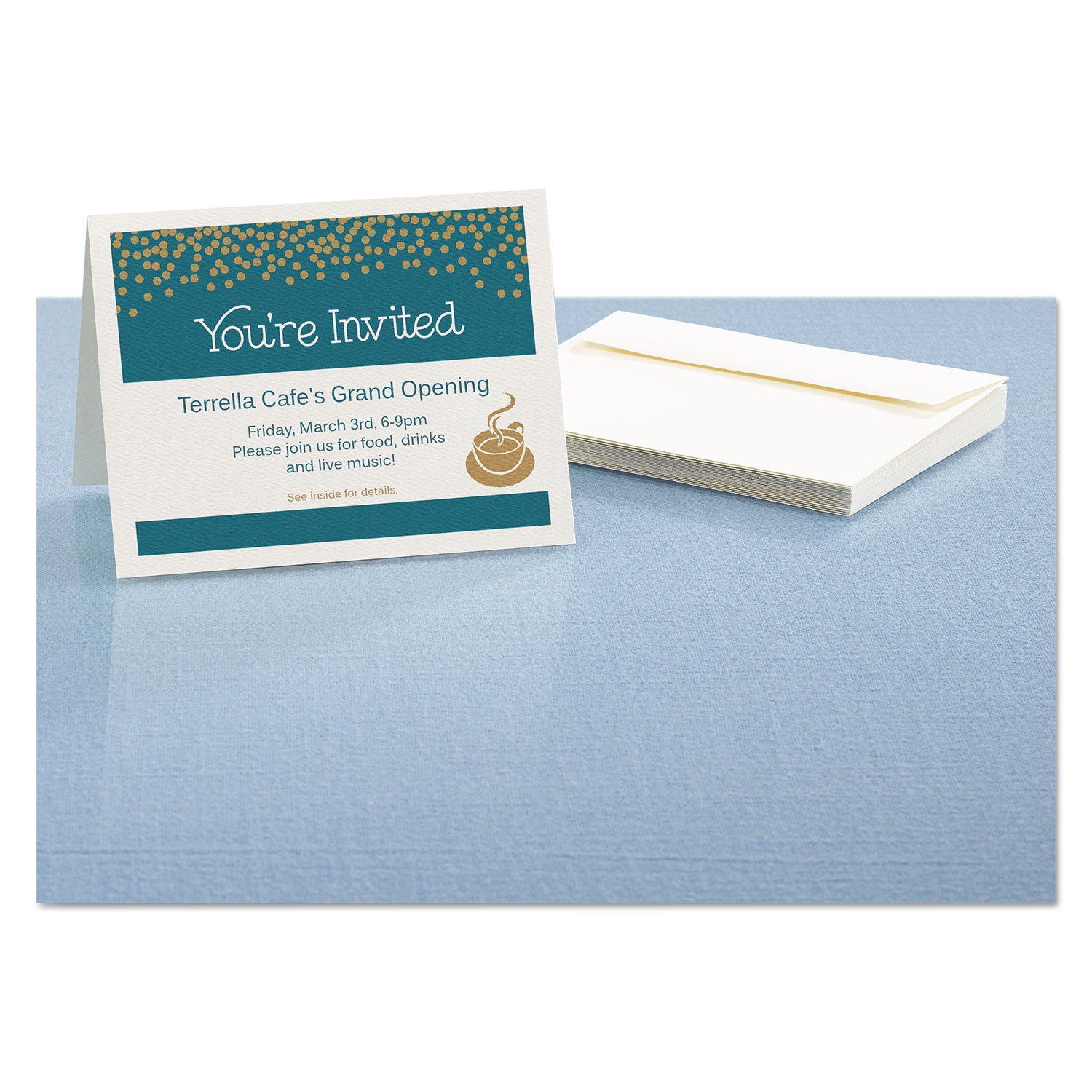 Avery® Note Cards with Matching Envelopes, Inkjet, 65lb, 4.25 x 5.5, Textured Uncoated White, 50 Cards, 2 Cards/Sheet, 25 Sheets/Box