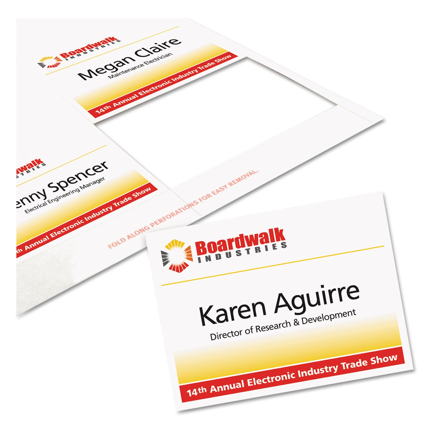 Avery® Name Badge Insert Refills, Horizontal/Vertical, 3 x 4, White, 300/Box