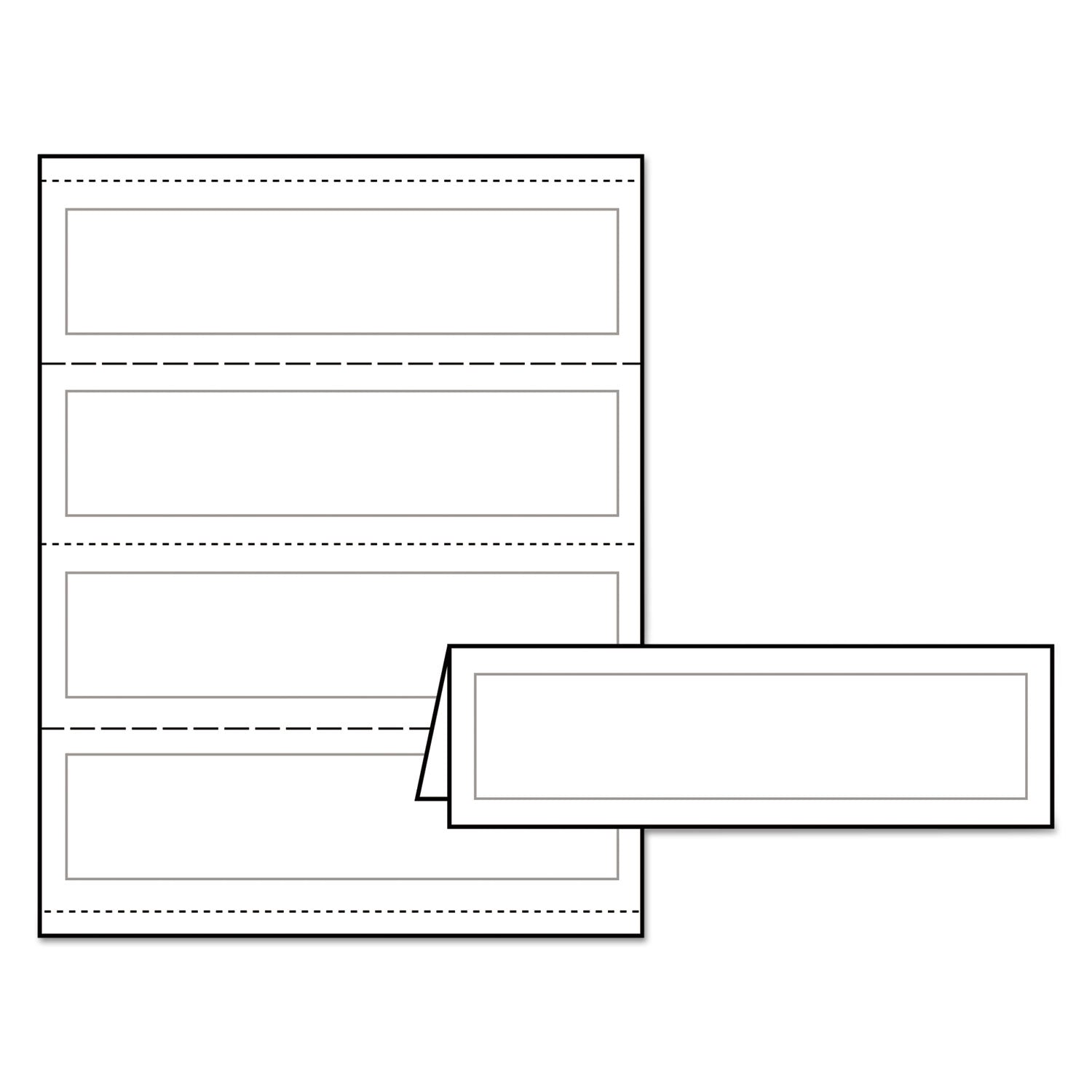 Avery® Medium Embossed Tent Cards, White, 2.5 x 8.5, 2 Cards/Sheet, 50 Sheets/Box