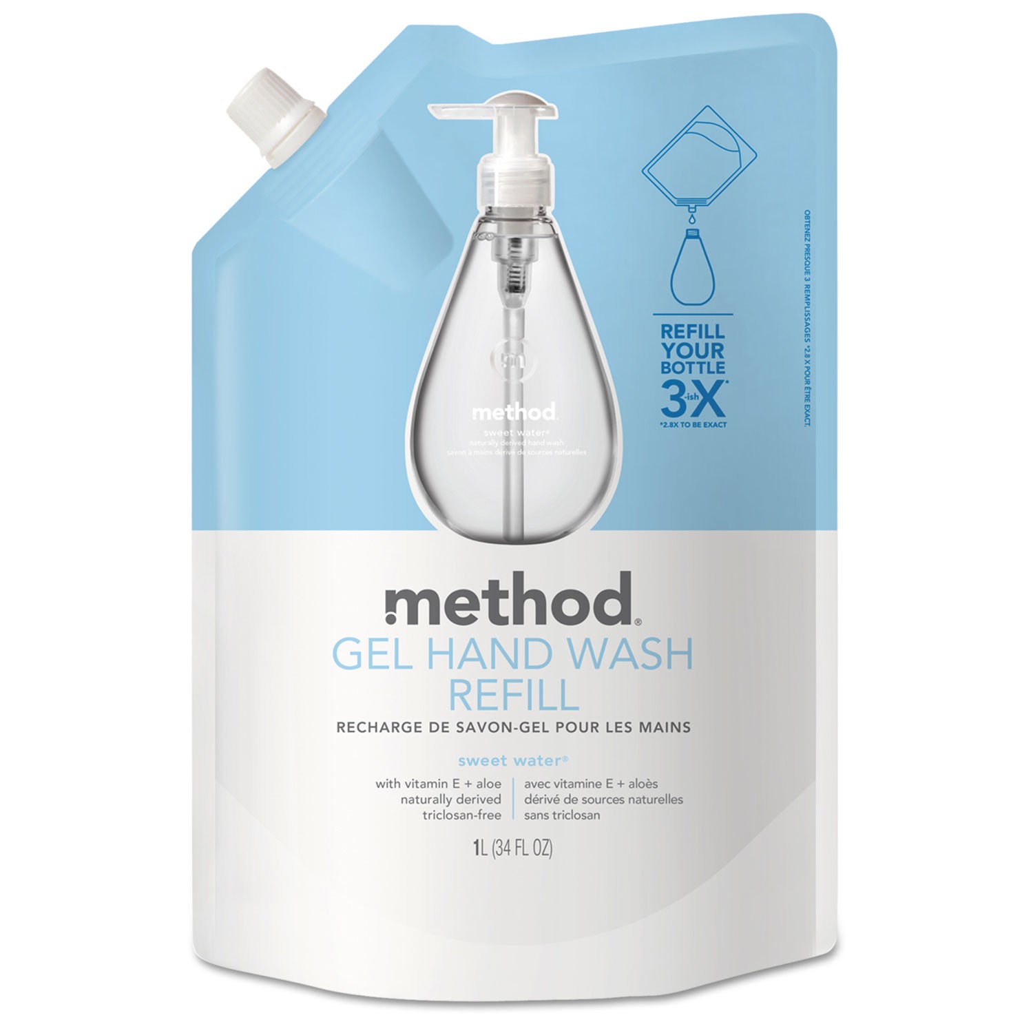 Method® Gel Hand Wash Refill, Sweetwater Scent, 34 oz