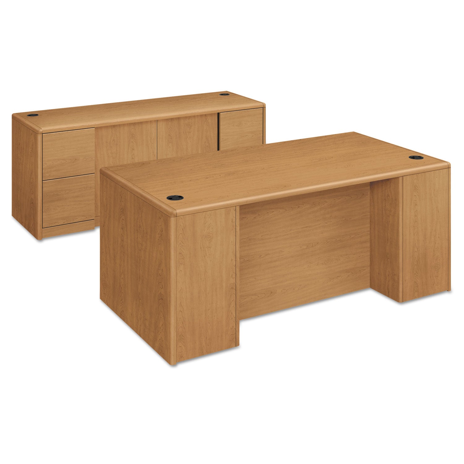 HON® 10700 Series Double Pedestal Desk with Full-Height Pedestals, 72" x 36" x 29.5", Harvest