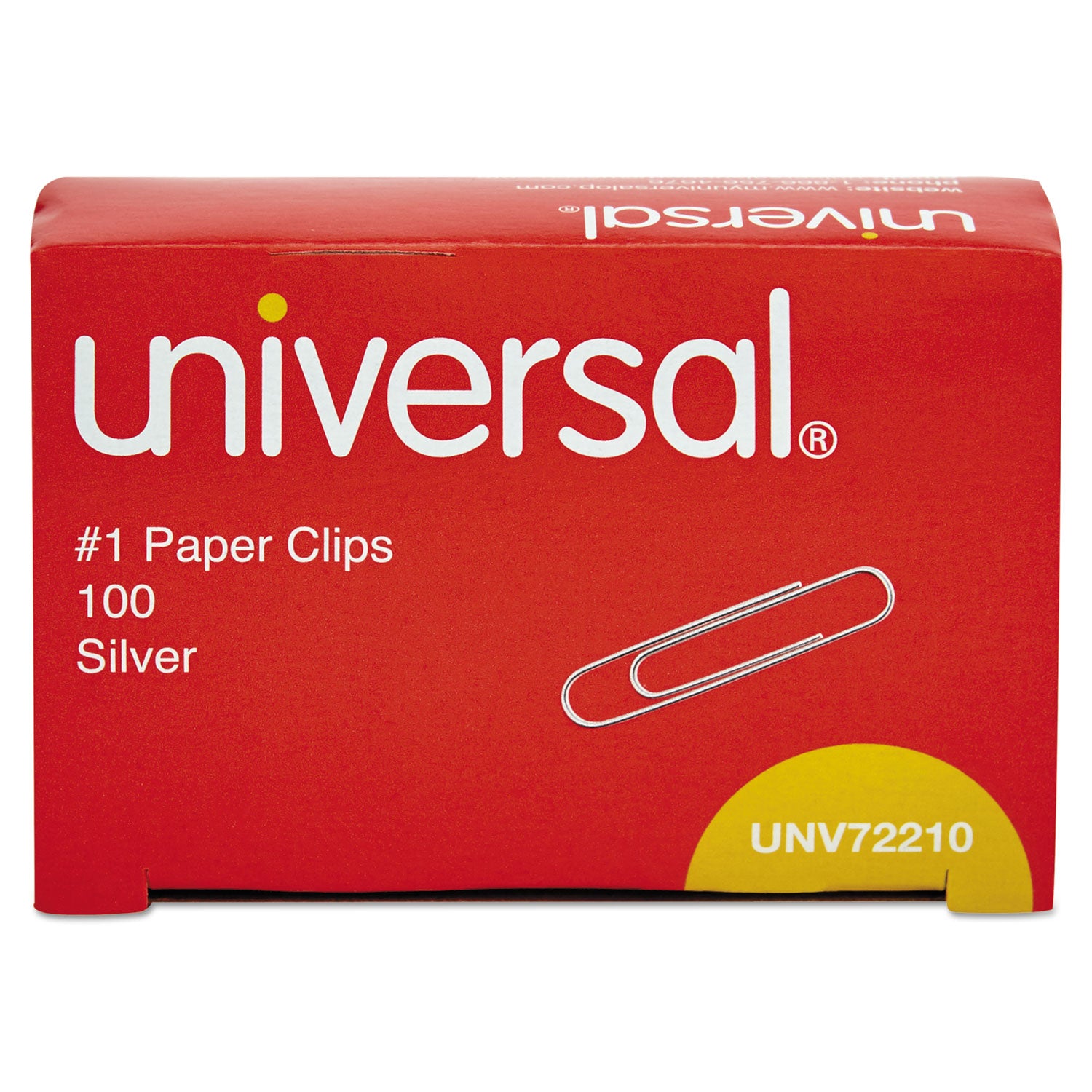 Universal® Paper Clips, #1, Smooth, Silver, 100 Clips/Box, 10 Boxes/Pack, 12 Packs/Carton