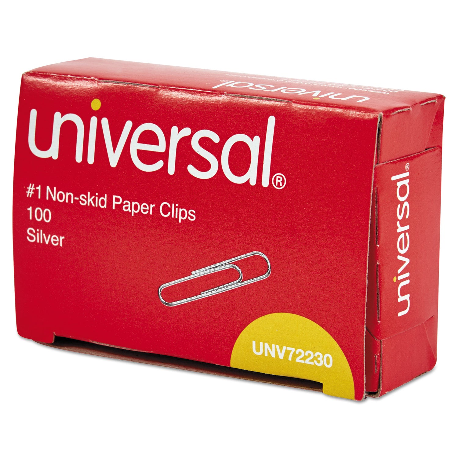 Universal® Paper Clips, #1, Nonskid, Silver, 100 Clips/Box, 10 Boxes/Pack