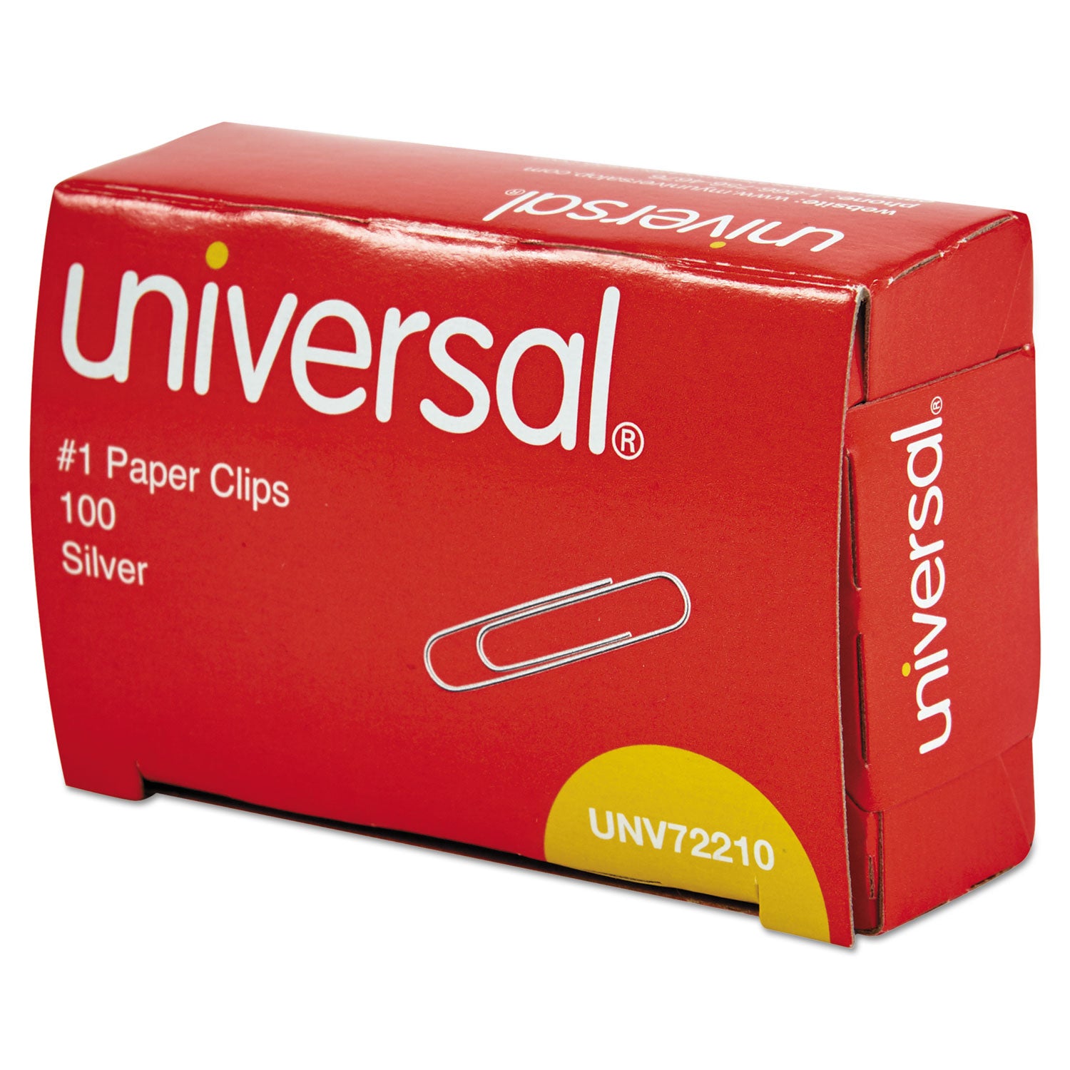 Universal® Paper Clips, #1, Smooth, Silver, 100 Clips/Box, 10 Boxes/Pack, 12 Packs/Carton