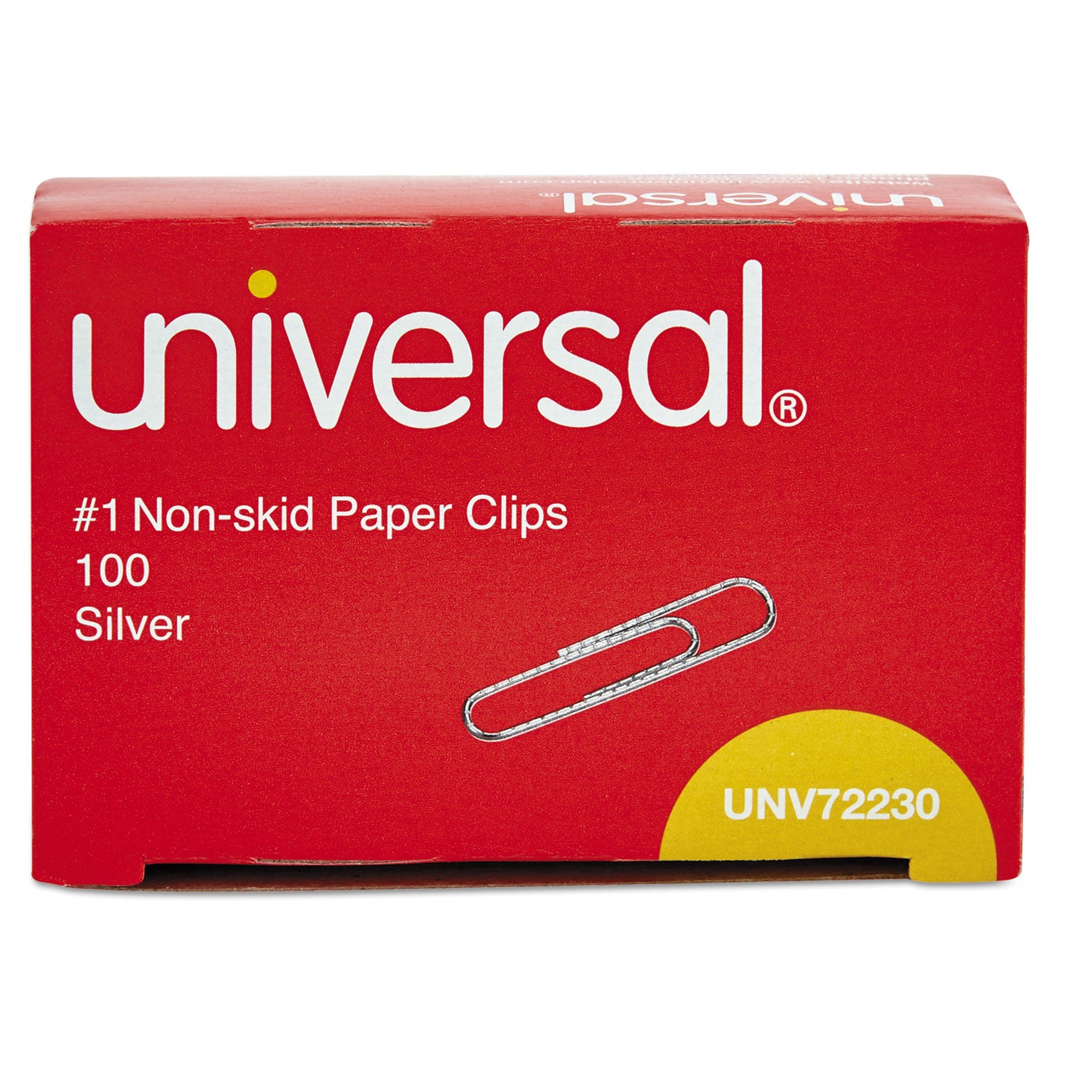 Universal® Paper Clips, #1, Nonskid, Silver, 100 Clips/Box, 10 Boxes/Pack