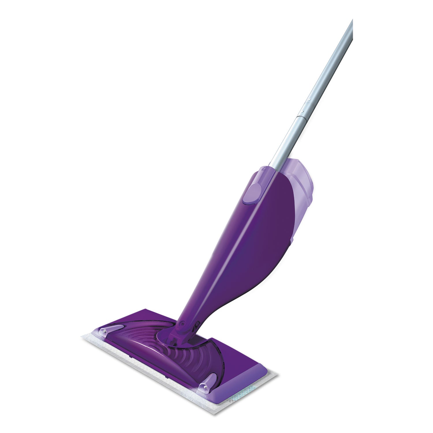 Swiffer® WetJet Mop, 11 x 5 White Cloth Head, 46" Purple/Silver Aluminum/Plastic Handle, 2/Carton