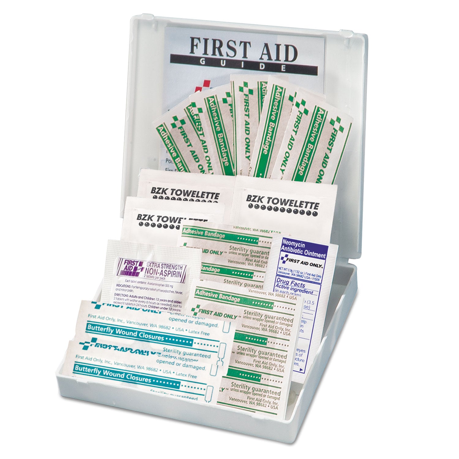 First Aid Only™ All-Purpose First Aid Kit, 21 Pieces, 4.75 x 3, Plastic Case