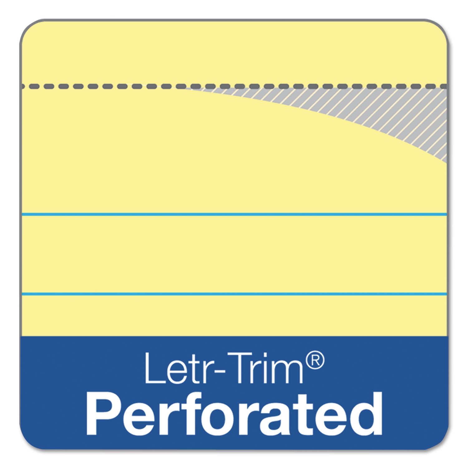 TOPS™ Docket Ruled Perforated Pads, Wide/Legal Rule, 50 Canary-Yellow 8.5 x 11.75 Sheets, 6/Pack