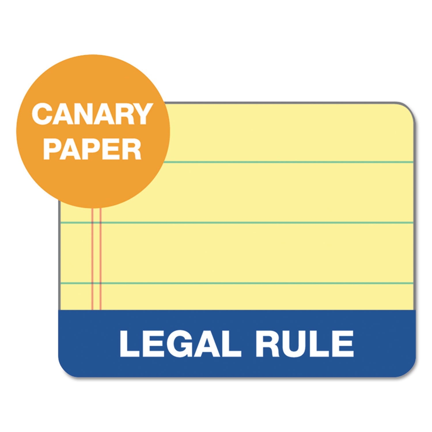 TOPS™ Docket Ruled Perforated Pads, Wide/Legal Rule, 50 Canary-Yellow 8.5 x 11.75 Sheets, 6/Pack