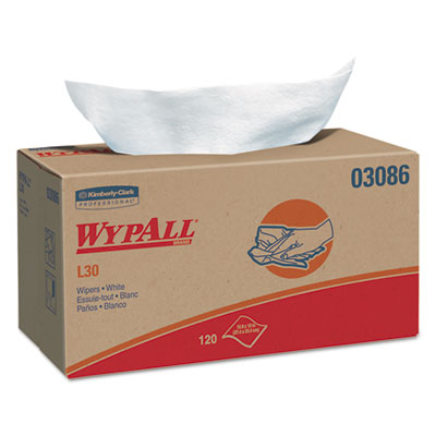 WypAll® L30 Towels, POP-UP Box, 10 x 9.8, White, 120/Box, 10 Boxes/Carton - Flipcost