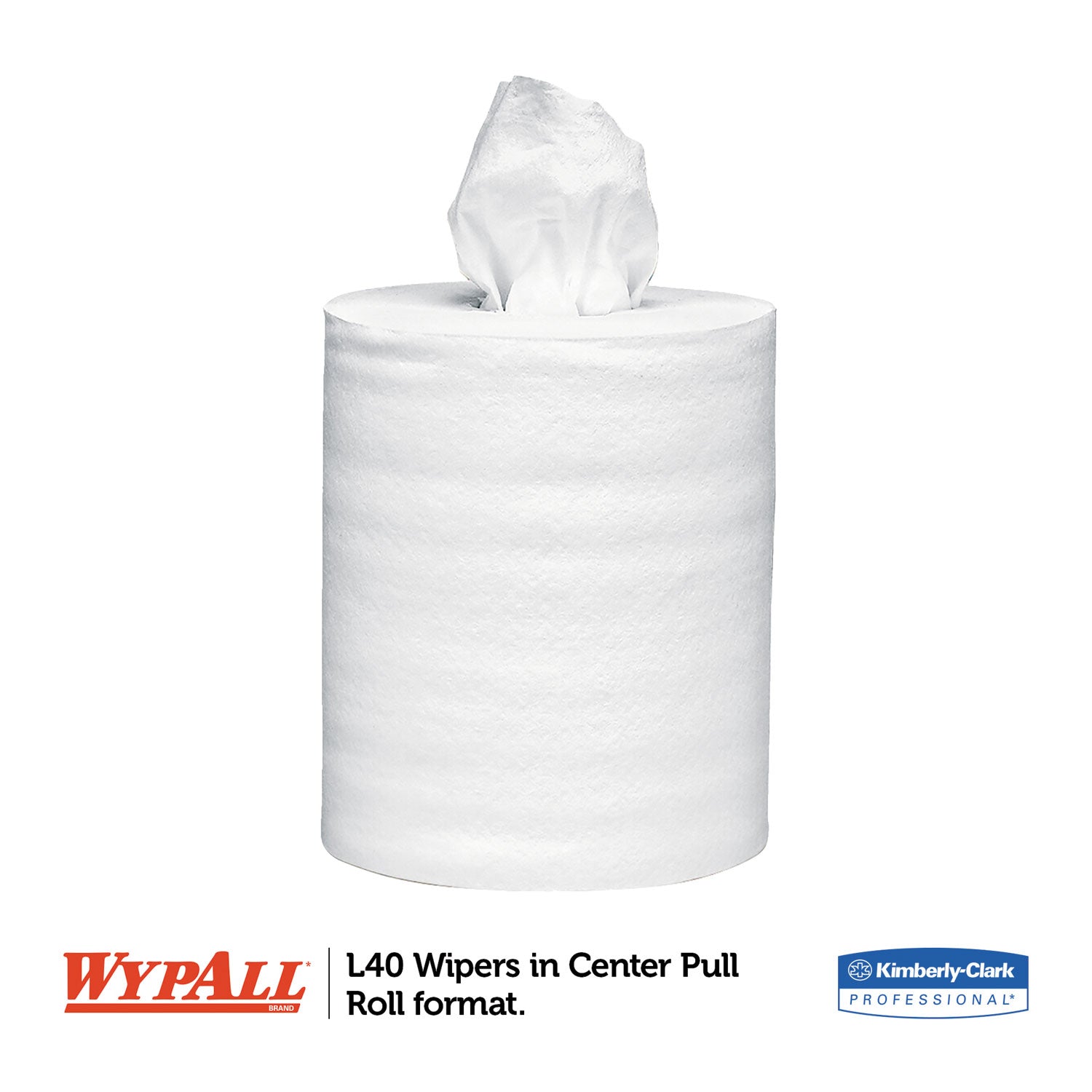 WypAll® L40 Towels, Center-Pull, 10 x 13.2, White, 200/Roll, 2/Carton