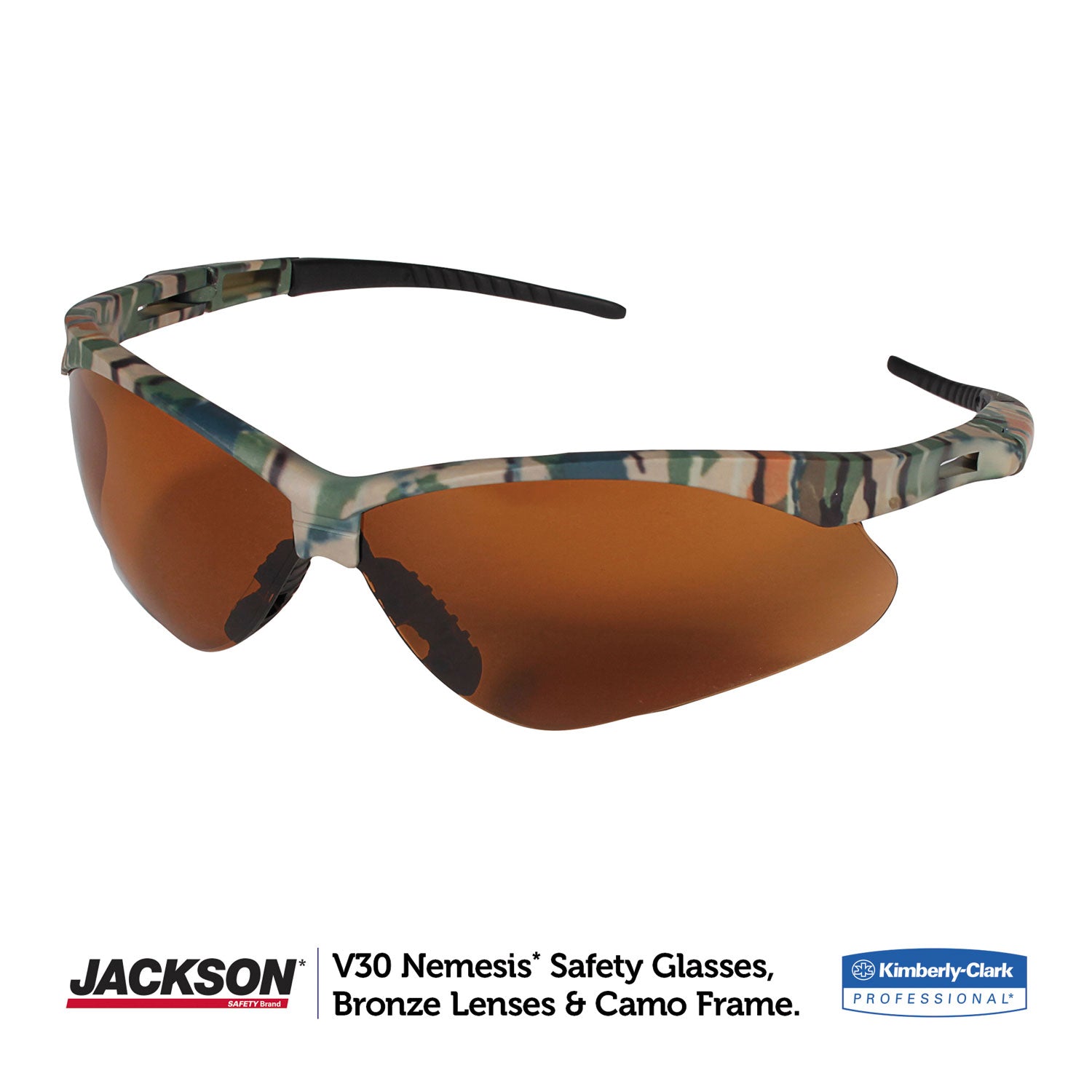 KleenGuard™ Nemesis Safety Glasses, Camo Frame, Bronze Lens