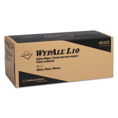WypAll® L10 Towels POP-UP Box, 1-Ply, 12 x 10.25, White, 125/Box, 18 Boxes/Carton - Flipcost