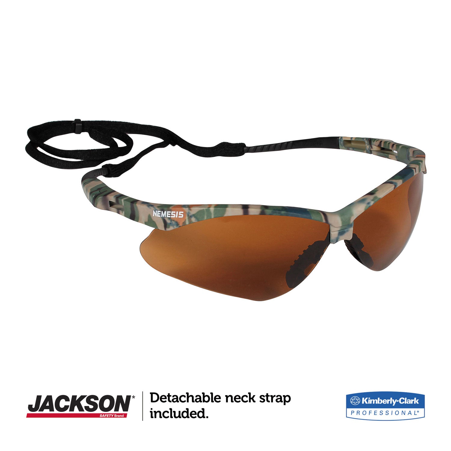 KleenGuard™ Nemesis Safety Glasses, Camo Frame, Bronze Lens