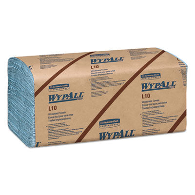 WypAll® L10 Windshield Wipers, Banded, 2-Ply, 9.38 x 10.25, Light Blue, 140/Pack, 16 Packs/Carton - Flipcost