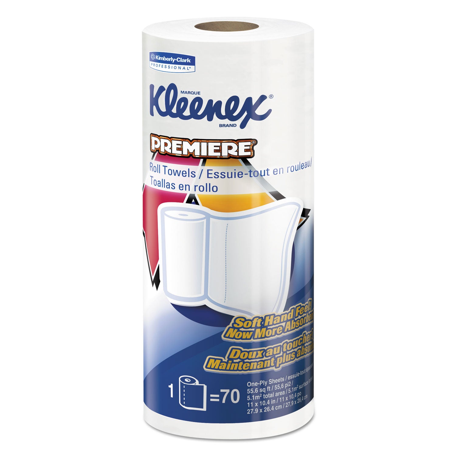 Premiere Kitchen Roll Towels, 1-Ply, 11 x 10.4, White, 70/Roll, 24 Rolls/Carton