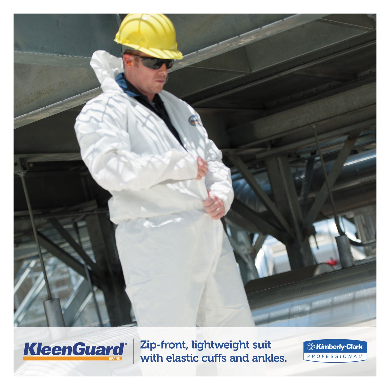 KleenGuard™ A35 Liquid and Particle Protection Coveralls, Zipper Front, Hooded, Elastic Wrists and Ankles, 2X-Large, White, 25/Carton