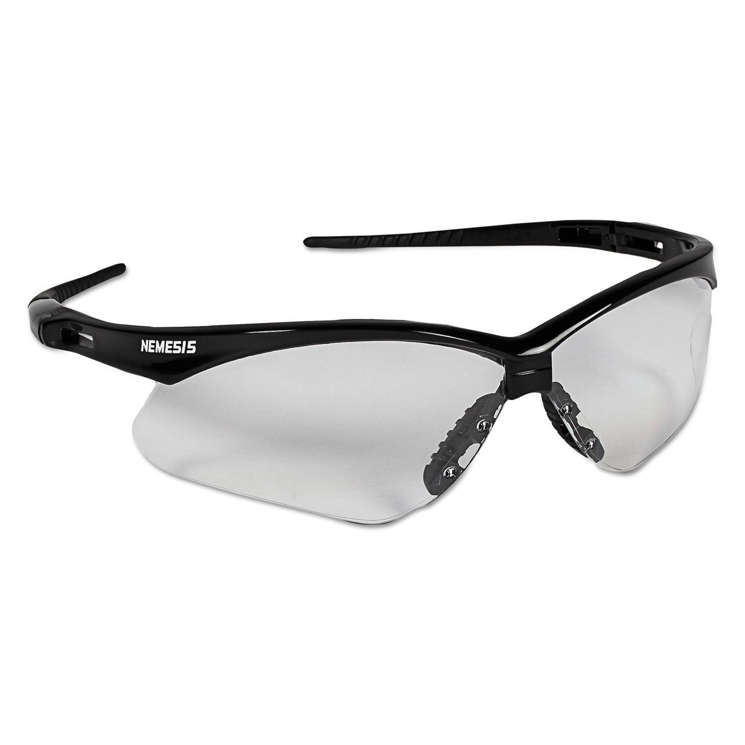 Nemesis Safety Glasses, Black Frame, Clear Lens