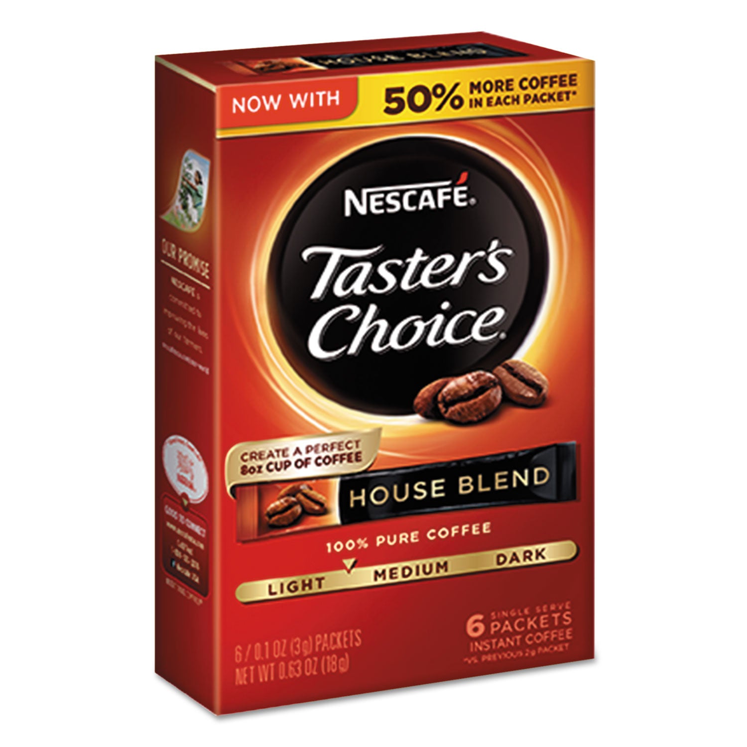 Nescafé® Taster's Choice House Blend Instant Coffee, 0.1oz Stick, 6/Box, 12Box/Carton