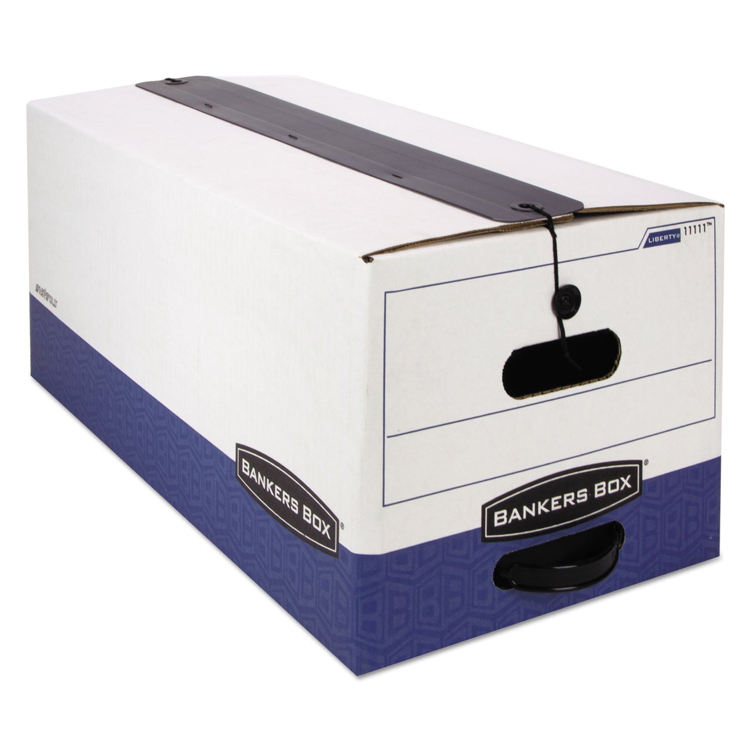 Bankers Box® LIBERTY Plus Heavy-Duty Strength Storage Boxes, Letter Files, 12.25" x 24.13" x 10.75", White/Blue, 12/Carton