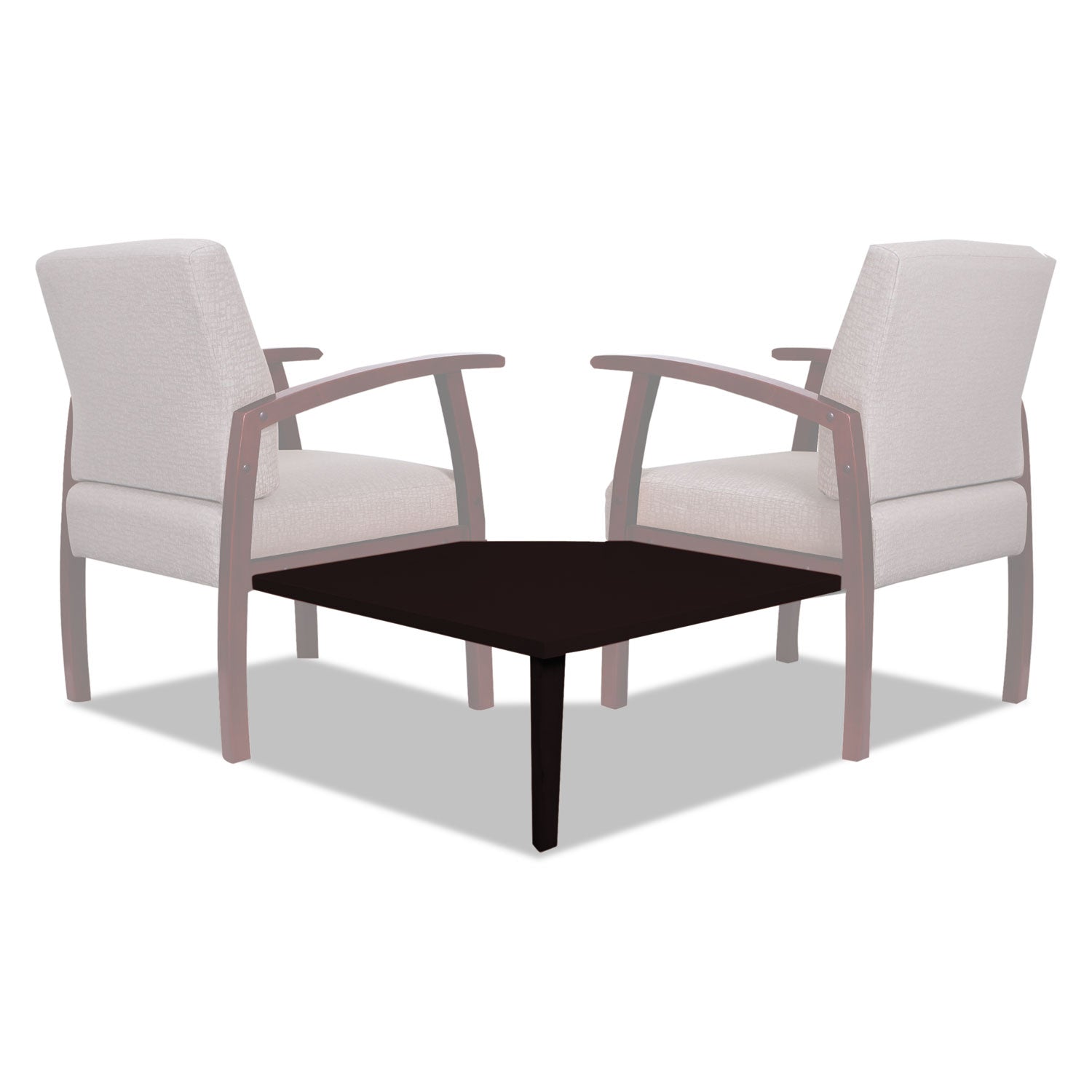 Alera Reception Lounge 700 Series Gang Table, Corner, 27.5w x 27.5d x 13.13h, Mahogany