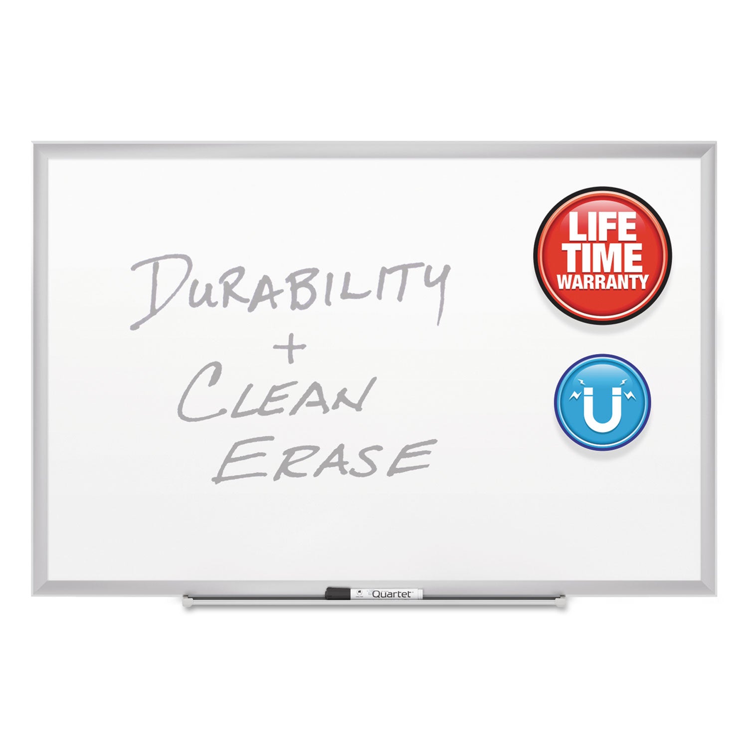 Quartet® Classic Series Porcelain Magnetic Dry Erase Board, 60 x 36, White Surface, Silver Aluminum Frame