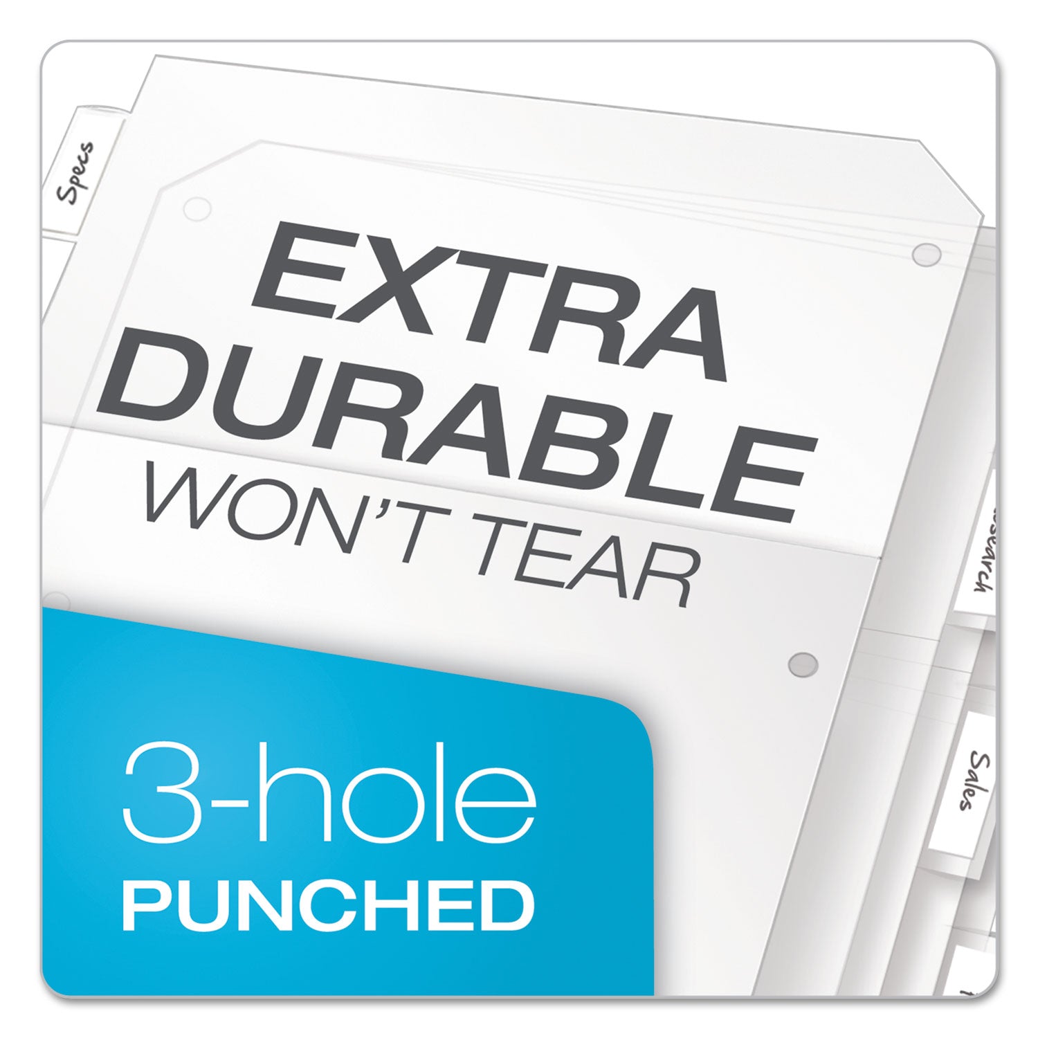 Cardinal® Poly Ring Binder Pockets, 8.5 x 11, Clear, 5/Pack