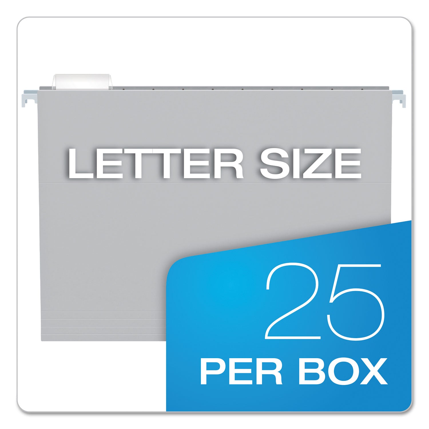 Pendaflex® Colored Hanging Folders, Letter Size, 1/5-Cut Tabs, Gray, 25/Box