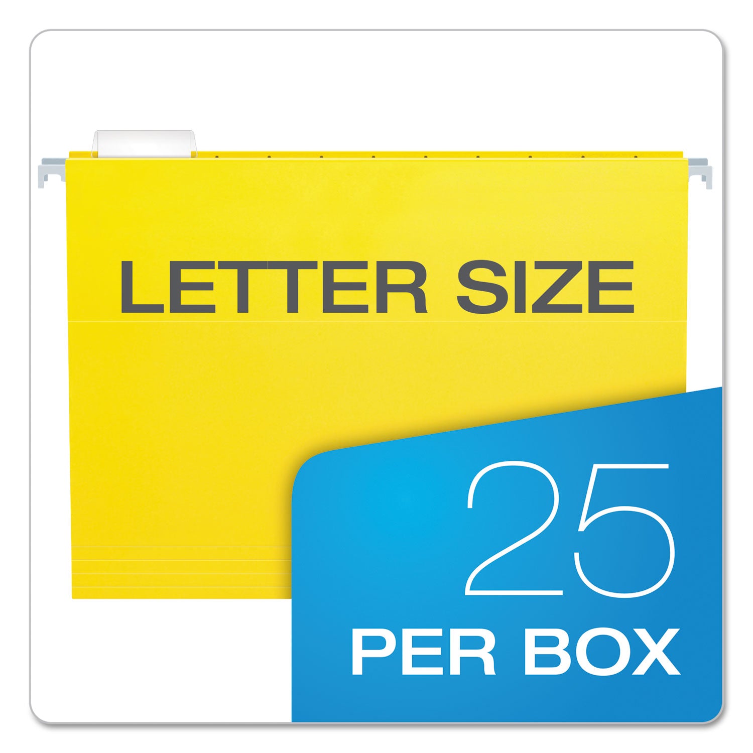 Pendaflex® Colored Hanging Folders, Letter Size, 1/5-Cut Tabs, Yellow, 25/Box