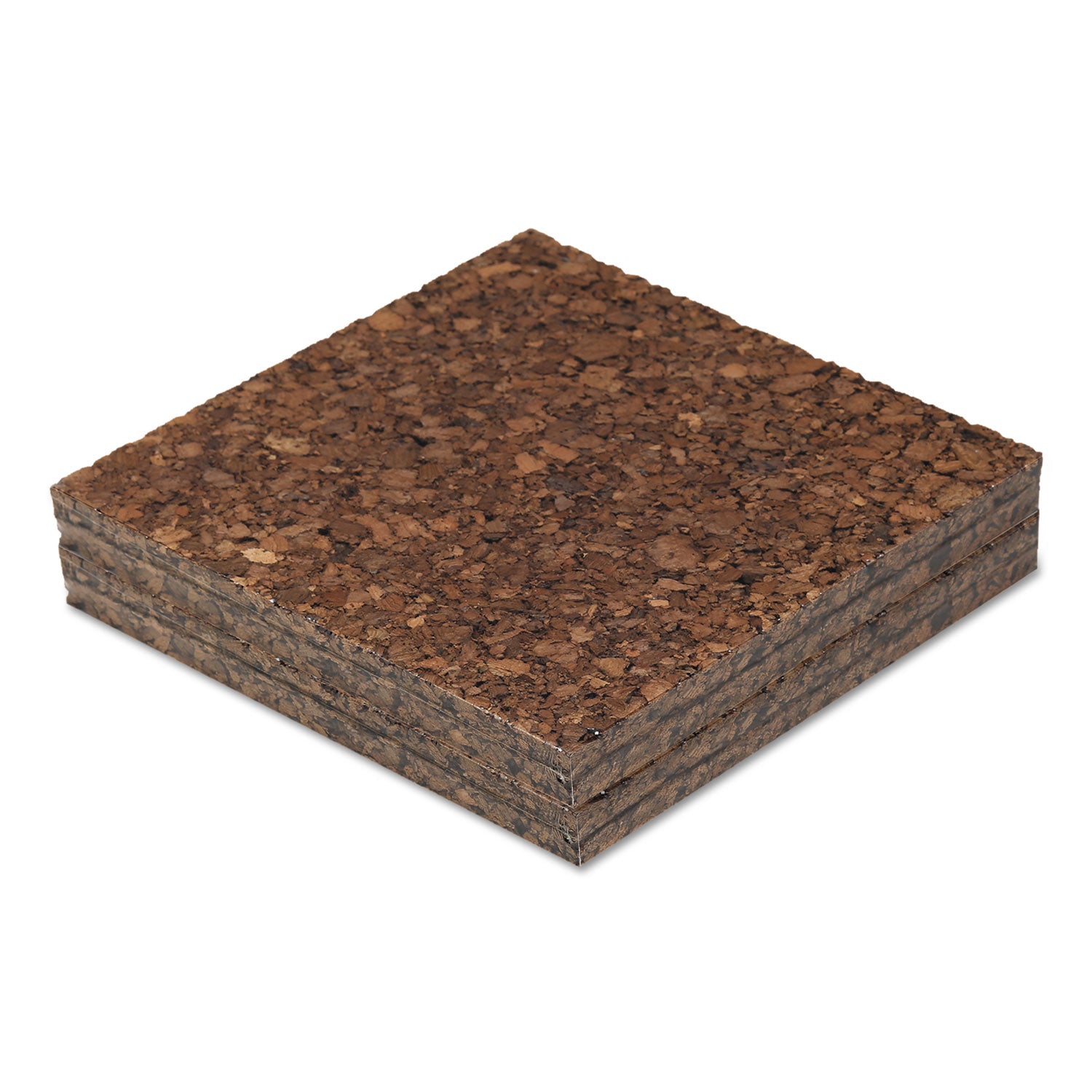 Universal® Cork Tile Panels, 12 x 12, Dark Brown Surface, 4/Pack