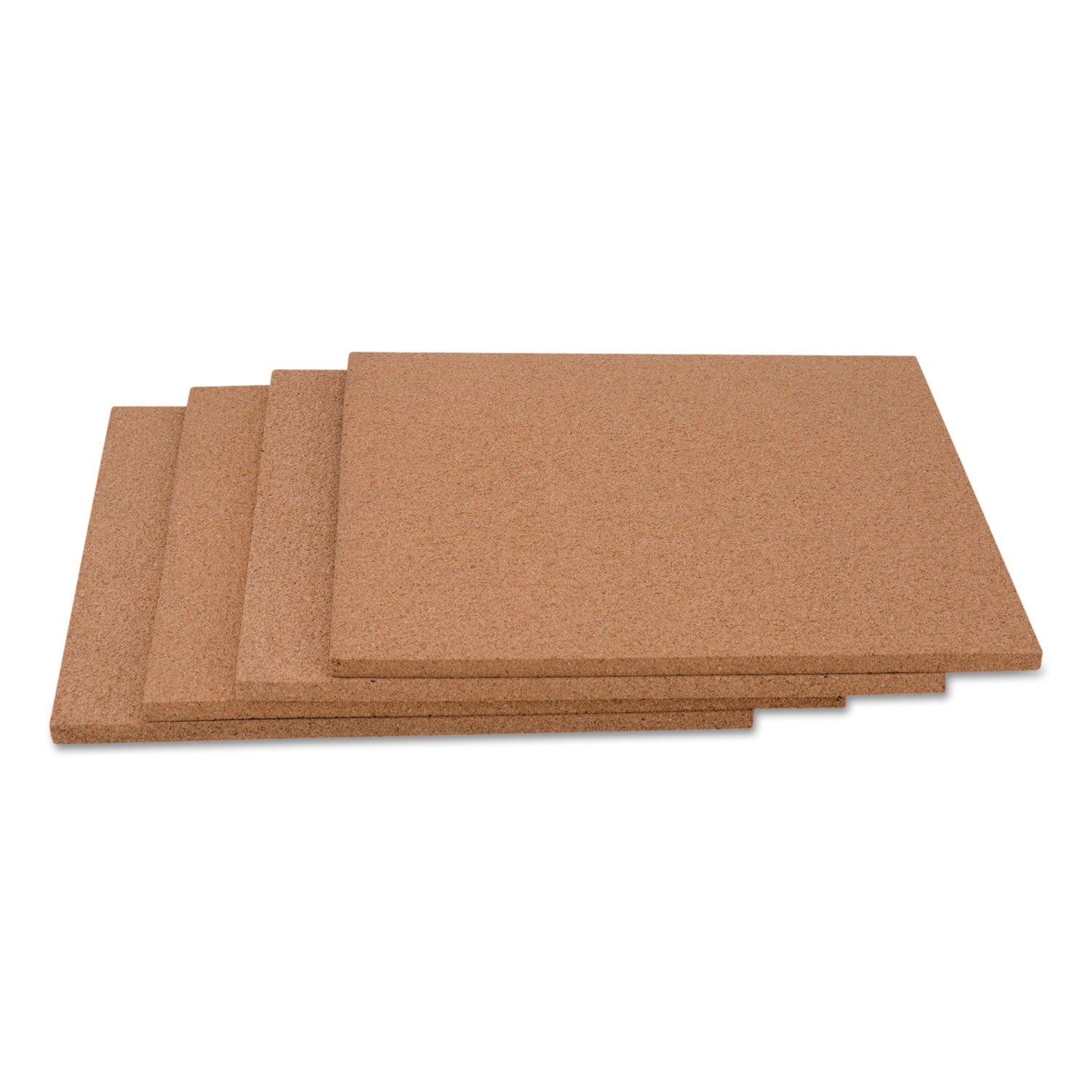 Universal® Cork Tile Panels, 12 x 12, Brown Surface, 4/Pack