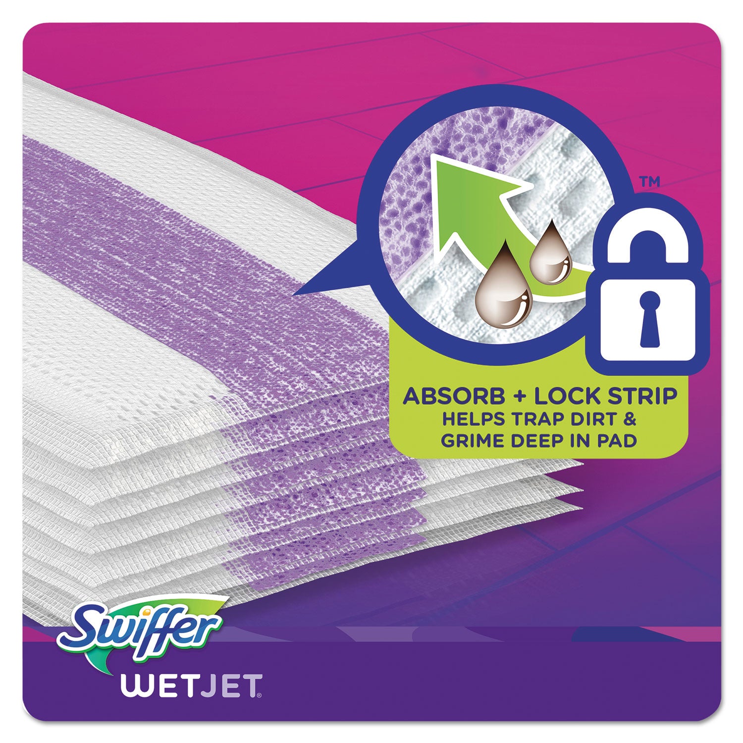 Swiffer® WetJet System Refill Cloths, 11.3" x 5.4", White, 24/Box, 4/Carton