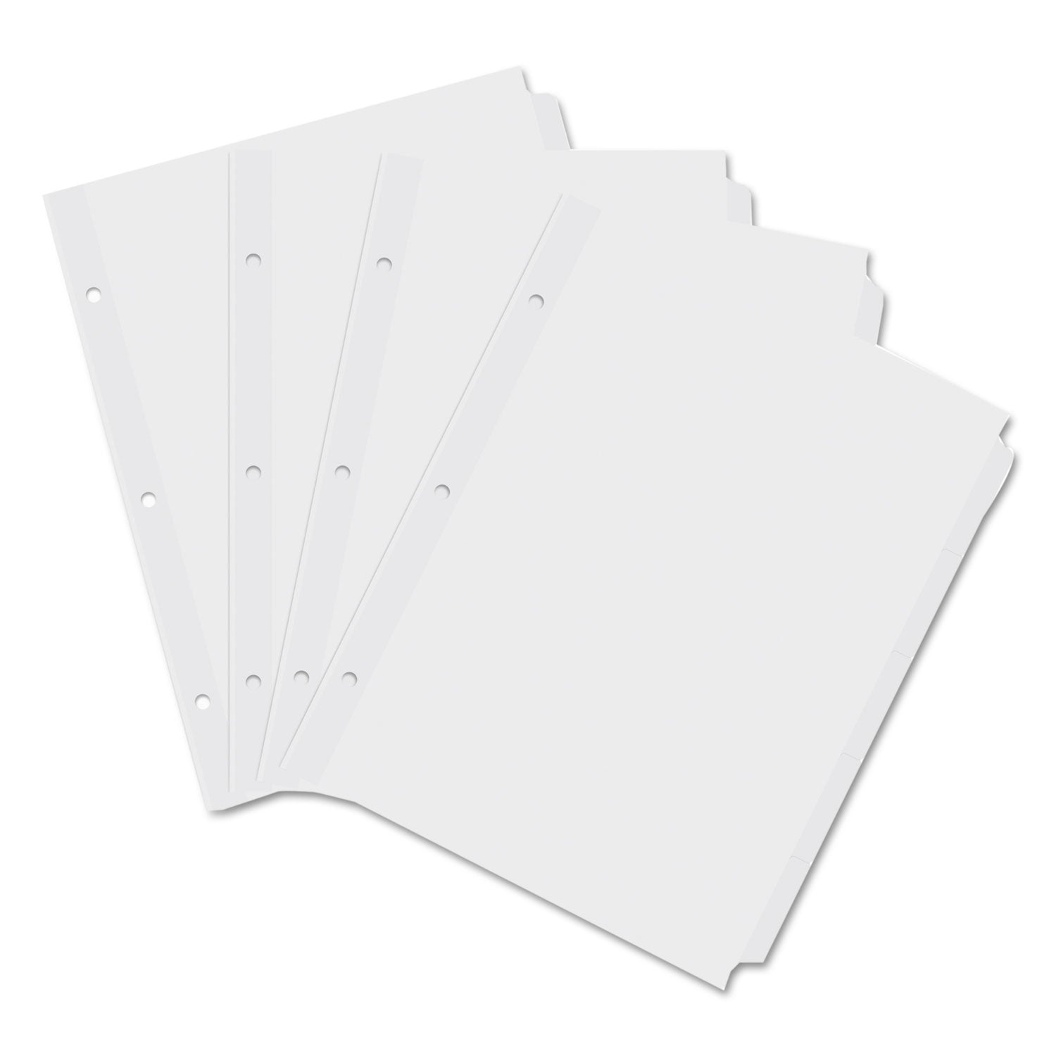 Universal® Self-Tab Index Dividers, 5-Tab, 11 x 8.5, White, 36 Sets