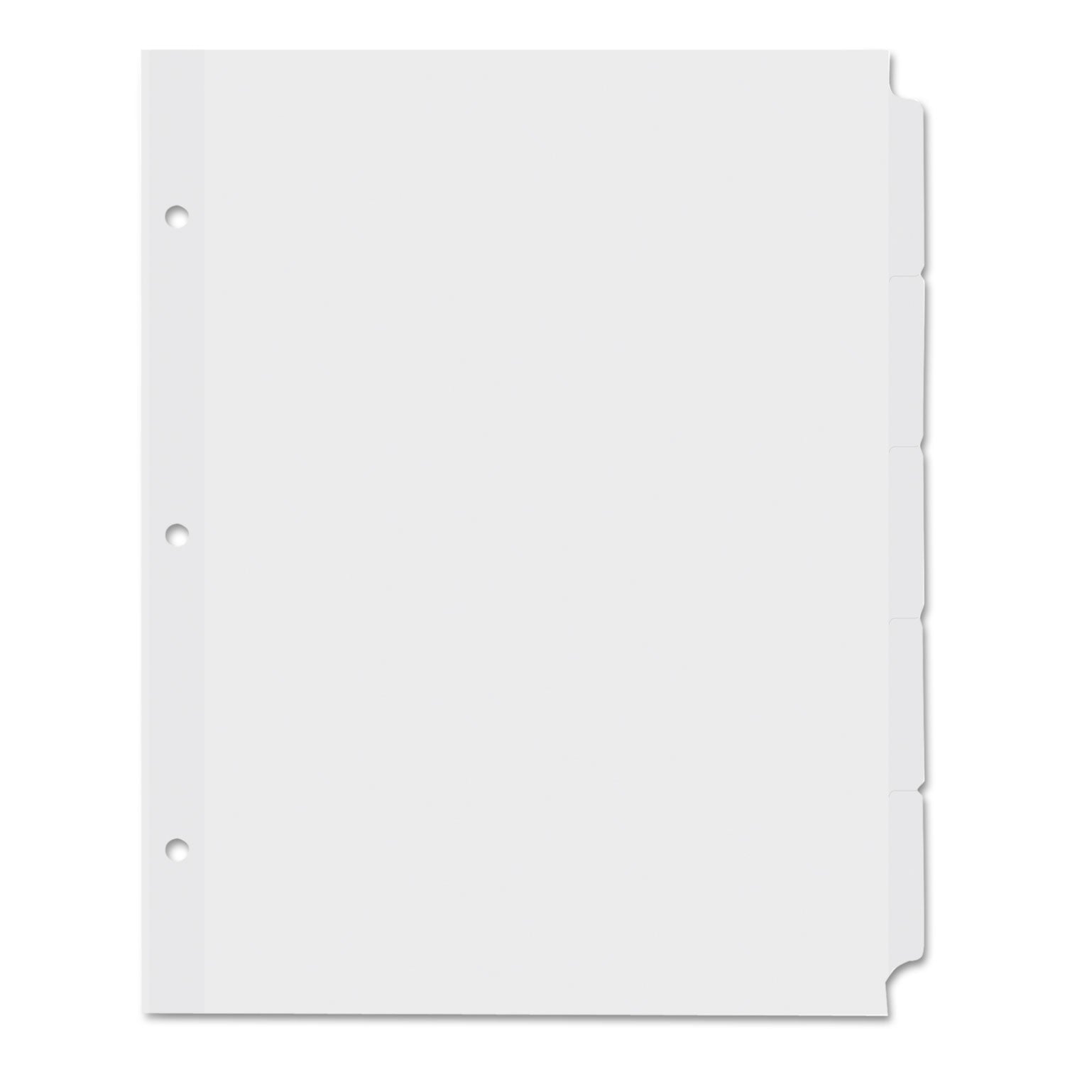 Self-Tab Index Dividers, 5-Tab, 11 x 8.5, White, 36 Sets