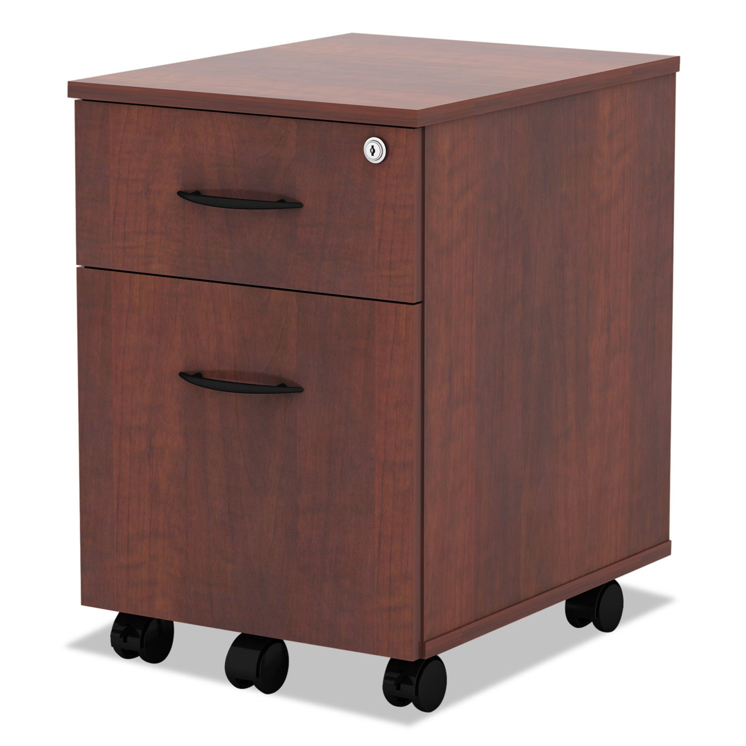 Alera® Alera Valencia Series Mobile Pedestal, Left/Right, 2-Drawers: Box/File, Legal/Letter, Medium Cherry, 15.88" x 19.13" x 22.88"