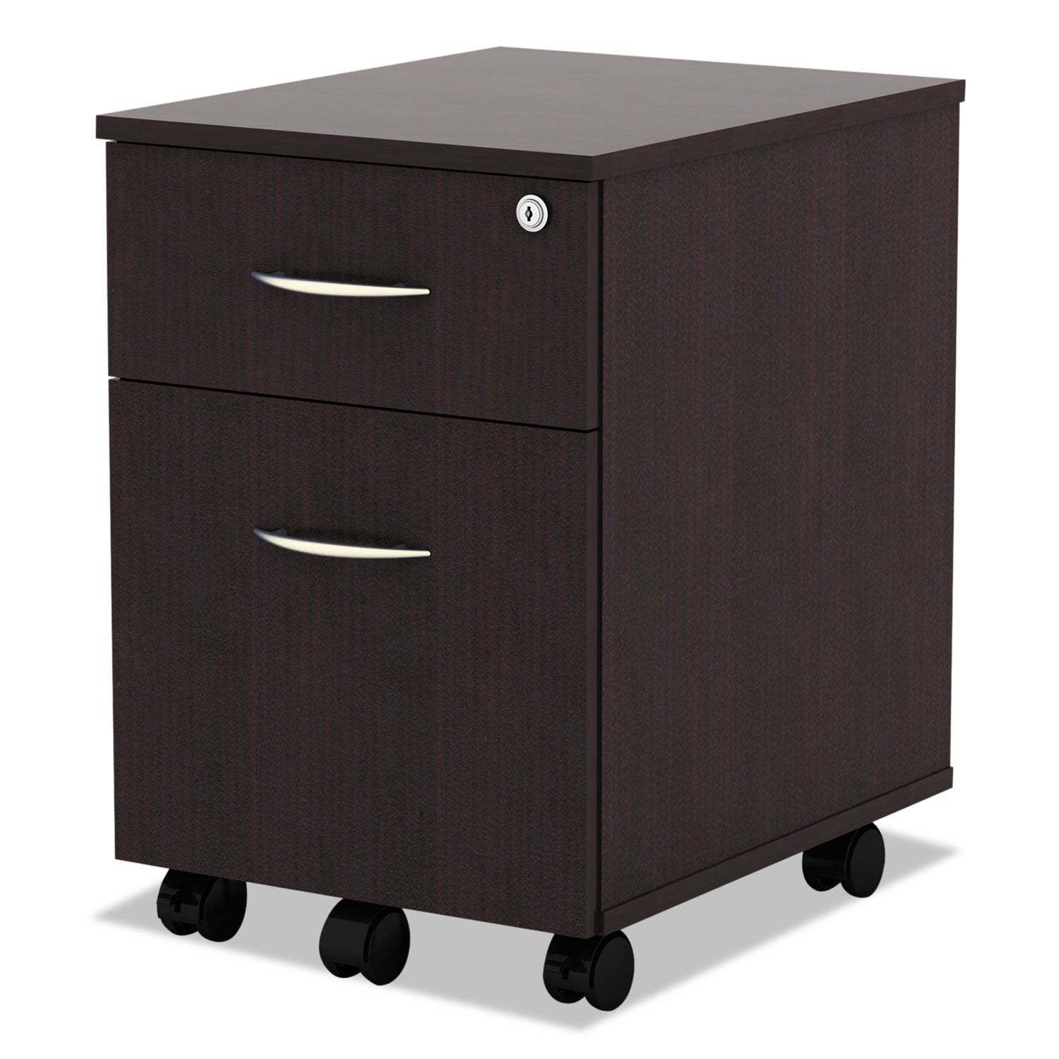 Alera® Alera Valencia Series Mobile Pedestal, Left or Right, 2-Drawers: Box/File, Legal/Letter, Espresso, 15.88" x 19.13" x 22.88"