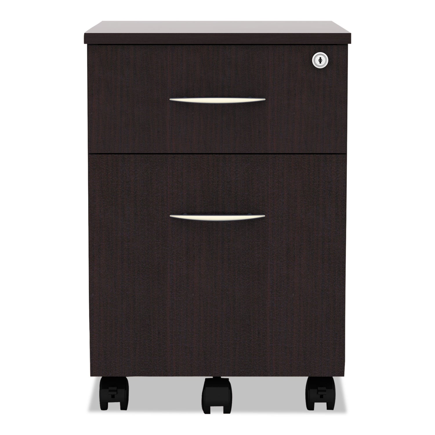 Alera® Alera Valencia Series Mobile Pedestal, Left or Right, 2-Drawers: Box/File, Legal/Letter, Espresso, 15.88" x 19.13" x 22.88"