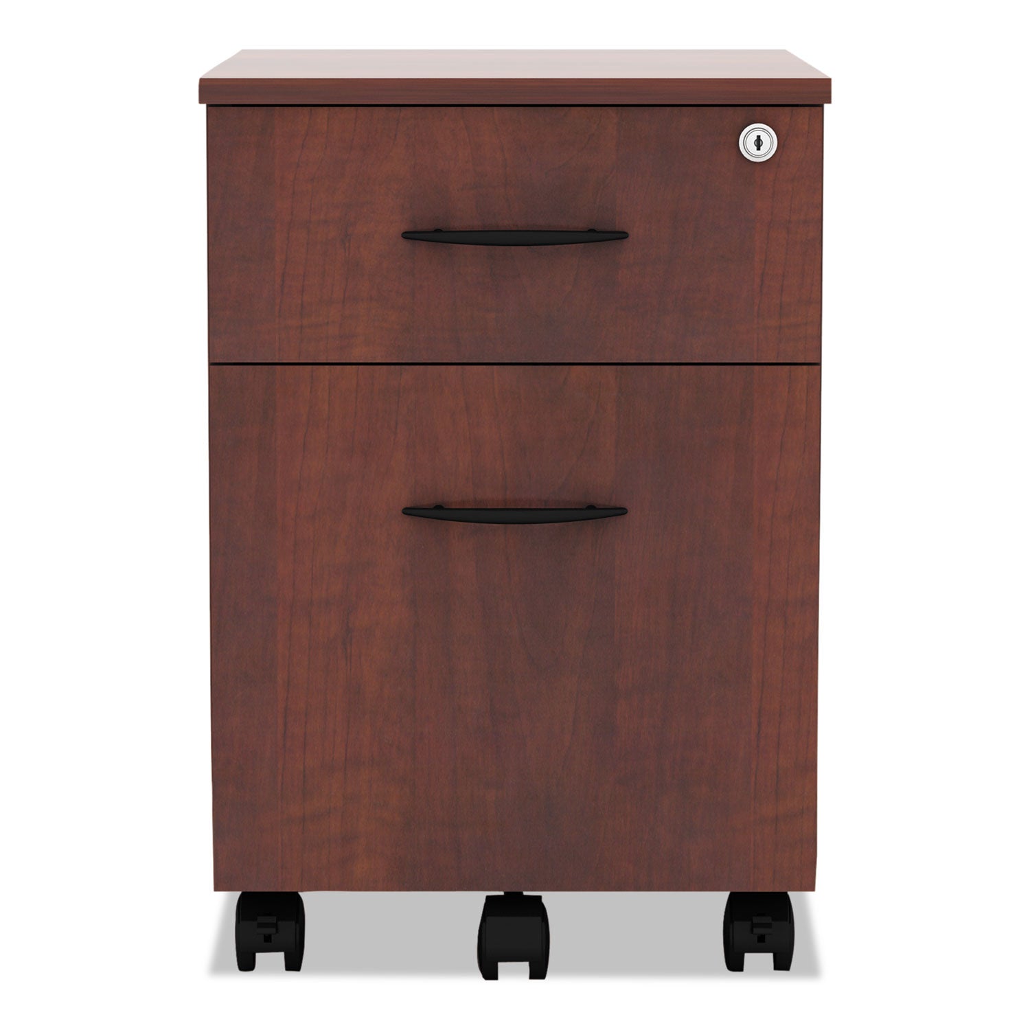 Alera® Alera Valencia Series Mobile Pedestal, Left/Right, 2-Drawers: Box/File, Legal/Letter, Medium Cherry, 15.88" x 19.13" x 22.88"