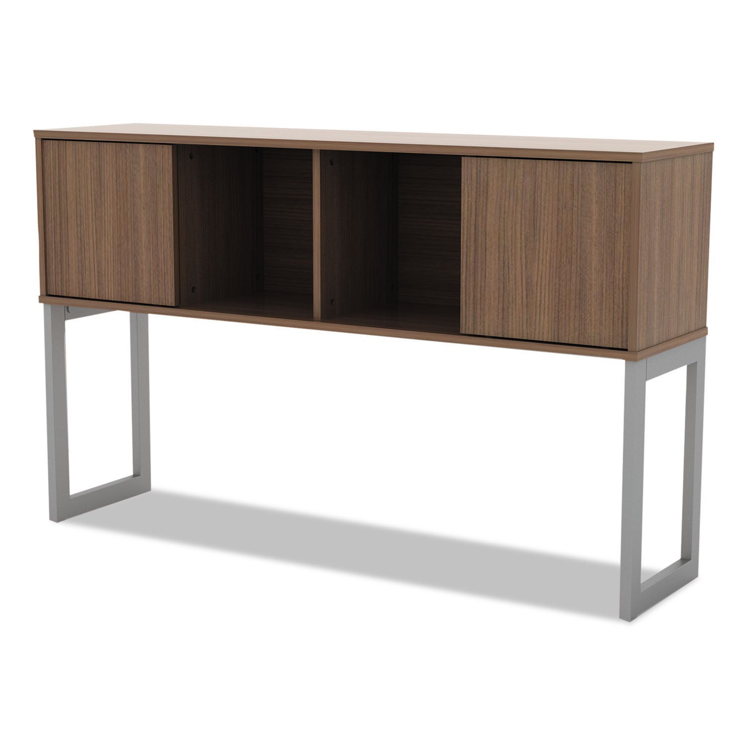 Alera® Alera Open Office Desk Series Hutch, 59w x 15d x 36.38h, Modern Walnut