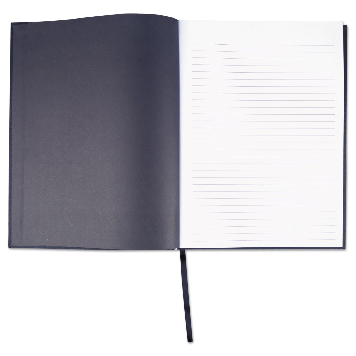 Universal® Casebound Hardcover Notebook, 1-Subject, Wide/Legal Rule, Black Cover, (150) 10.25 x 7.63 Sheets