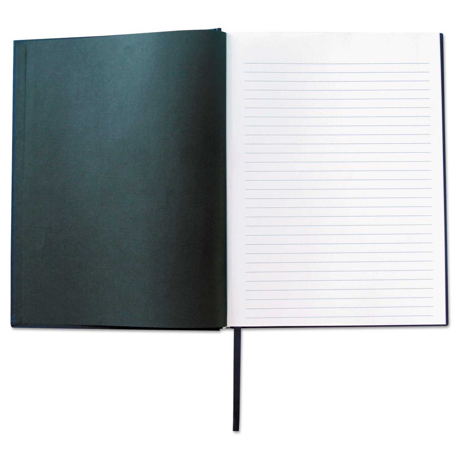 Universal® Casebound Hardcover Notebook, 1-Subject, Wide/Legal Rule, Dark Blue Cover, (150) 10.25 x 7.63 Sheets