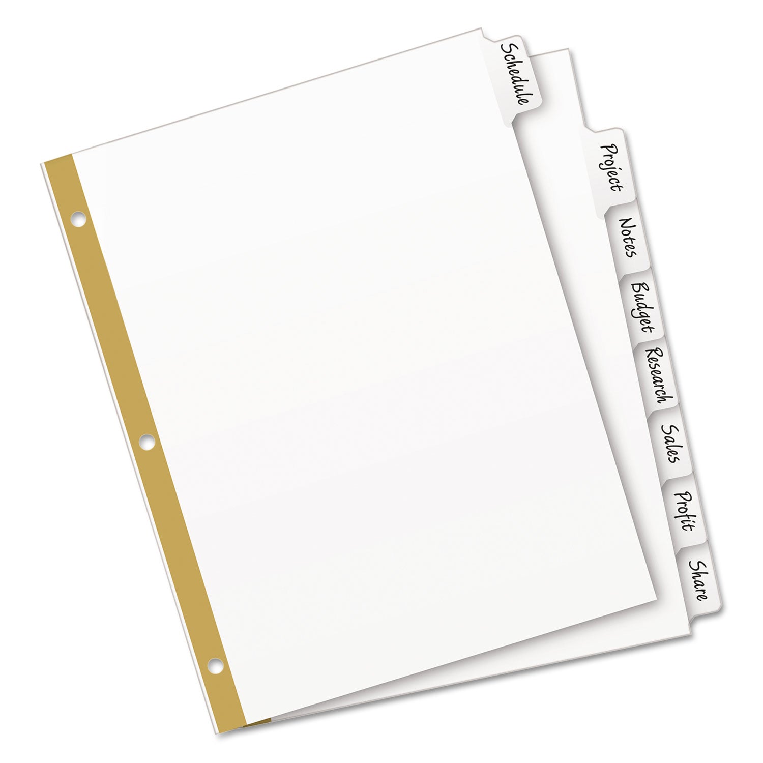 Avery® Write and Erase Big Tab Paper Dividers, 8-Tab, 11 x 8.5, White, White Tabs, 1 Set