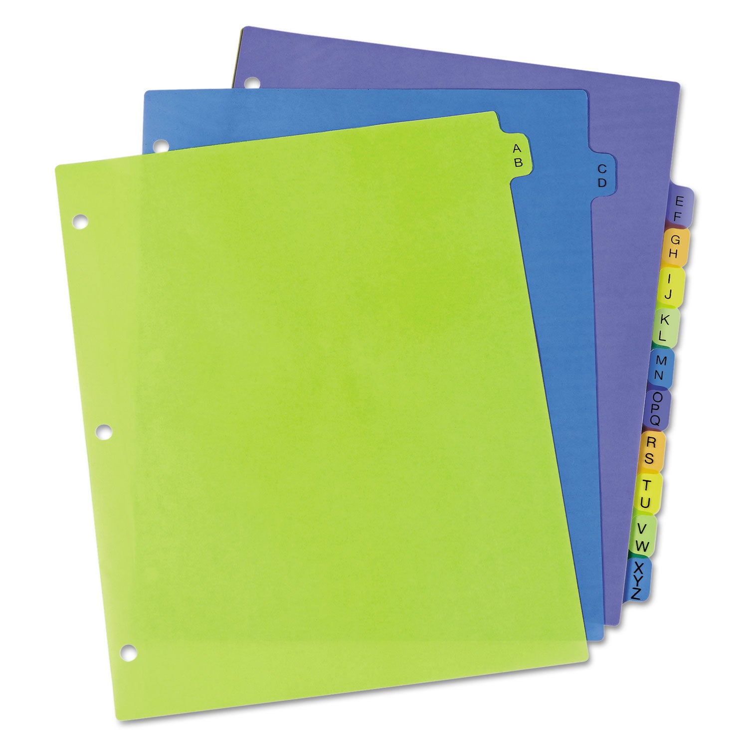 Avery® Durable Preprinted Plastic Tab Dividers, 12-Tab, A to Z, 11 x 8.5, Assorted, 1 Set